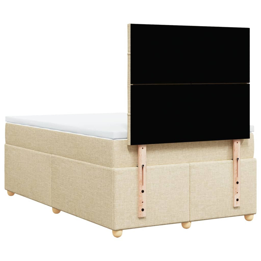 Boxspring met matras stof crèmekleurig 120x200 cm