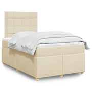 Boxspring 120x200 cm crème met pocketveringmatras