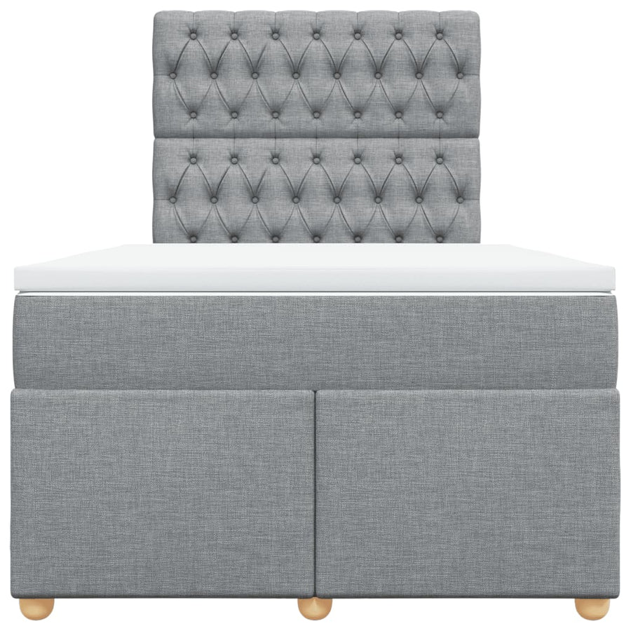 Boxspring met matras stof lichtgrijs 120x200 cm