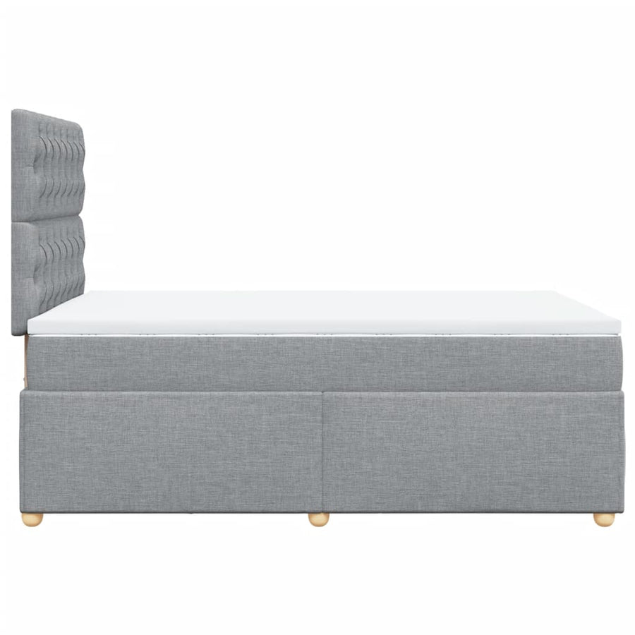 Boxspring met matras stof lichtgrijs 120x200 cm