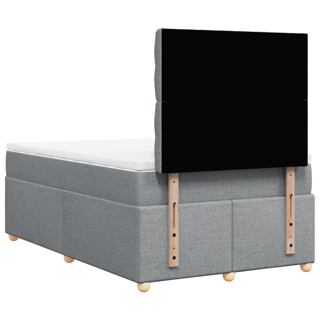Boxspring met matras stof lichtgrijs 120x200 cm