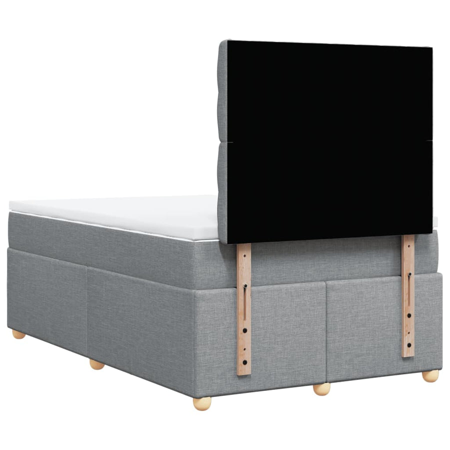 Boxspring met matras stof lichtgrijs 120x200 cm