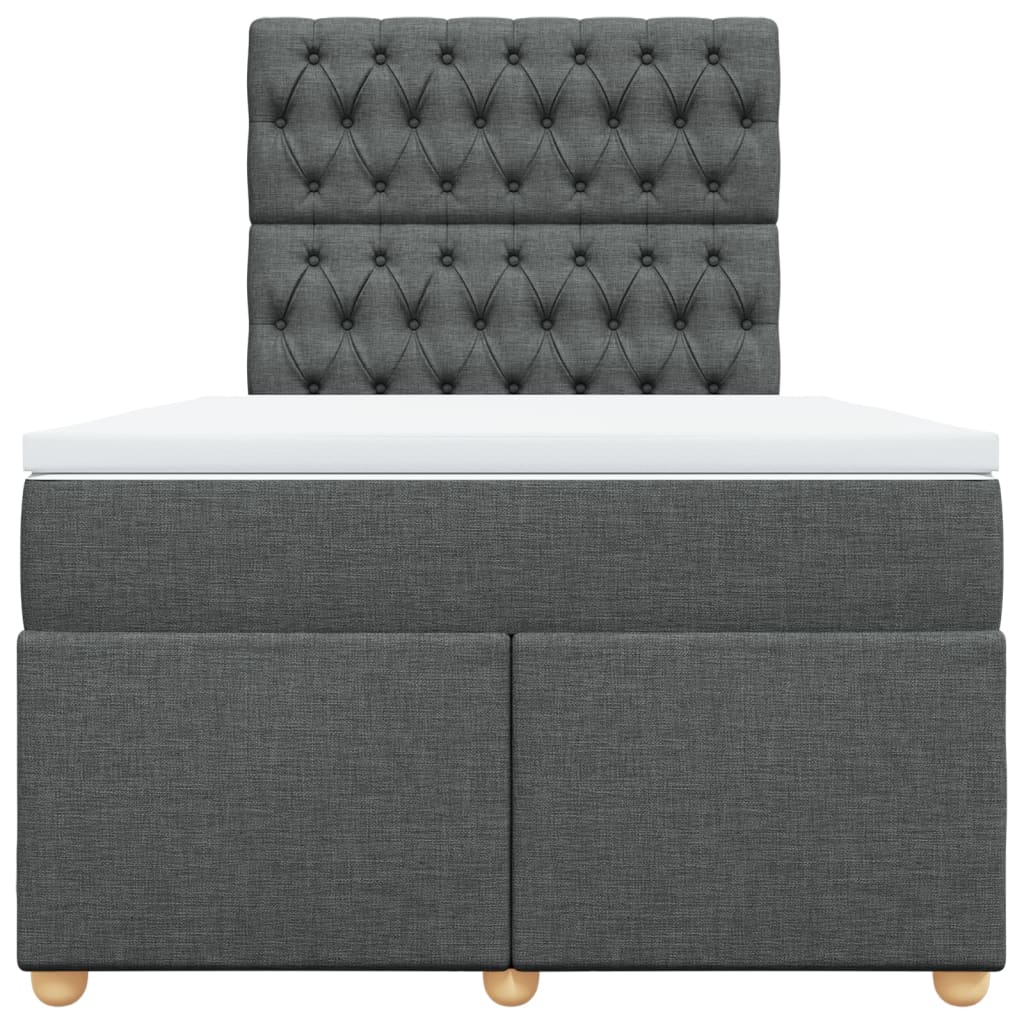 Boxspring met matras stof donkergrijs 120x200 cm