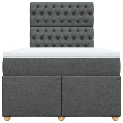 Boxspring met matras stof donkergrijs 120x200 cm