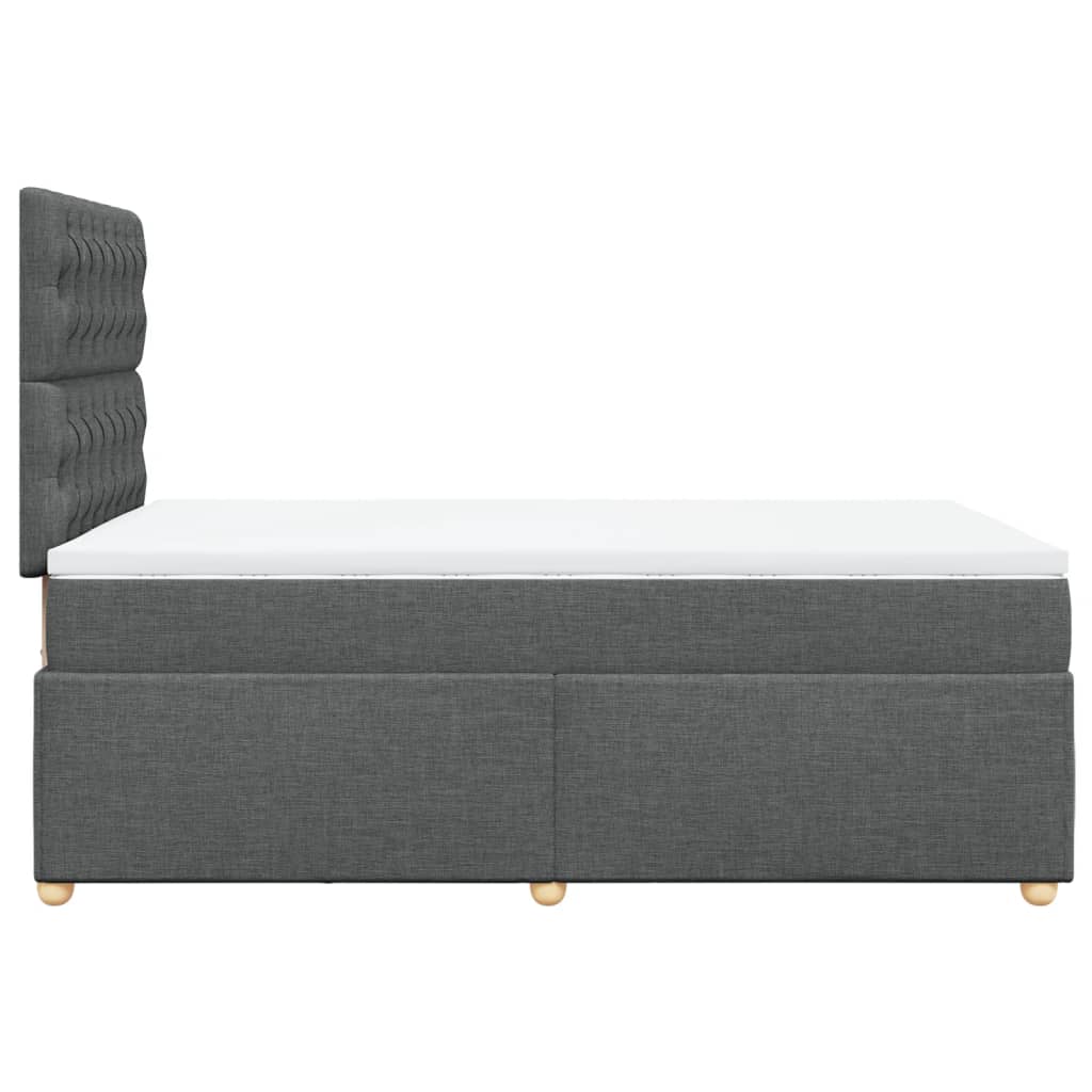 Boxspring met matras stof donkergrijs 120x200 cm