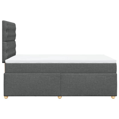 Boxspring met matras stof donkergrijs 120x200 cm
