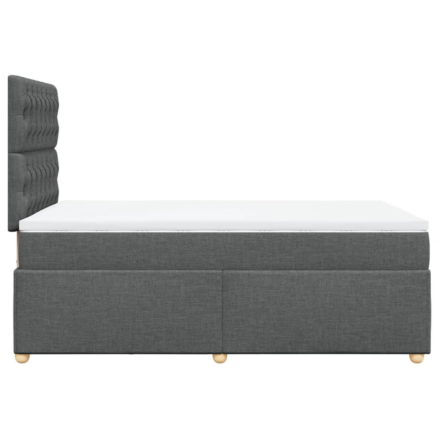 Boxspring met matras stof donkergrijs 120x200 cm