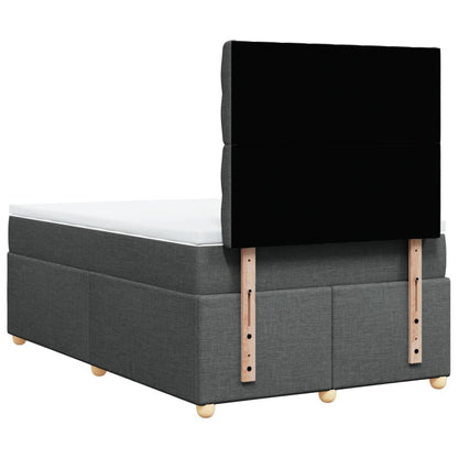 Boxspring met matras stof donkergrijs 120x200 cm