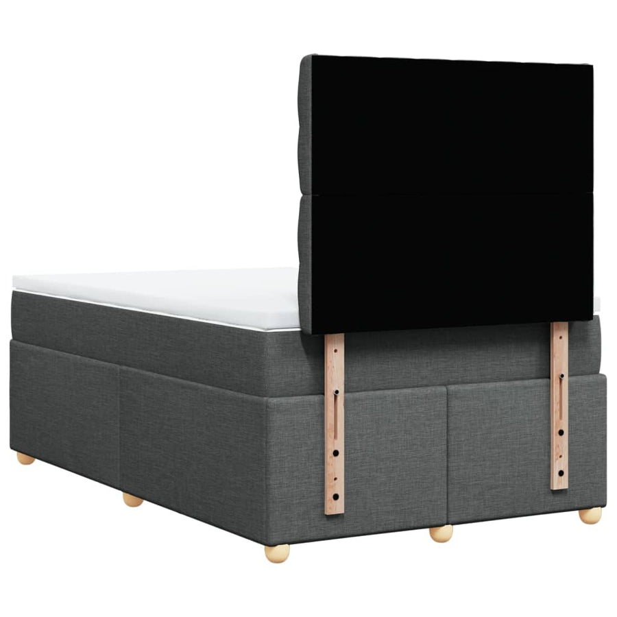 Boxspring met matras stof donkergrijs 120x200 cm