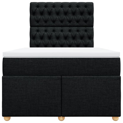 Boxspring met matras stof zwart 120x200 cm