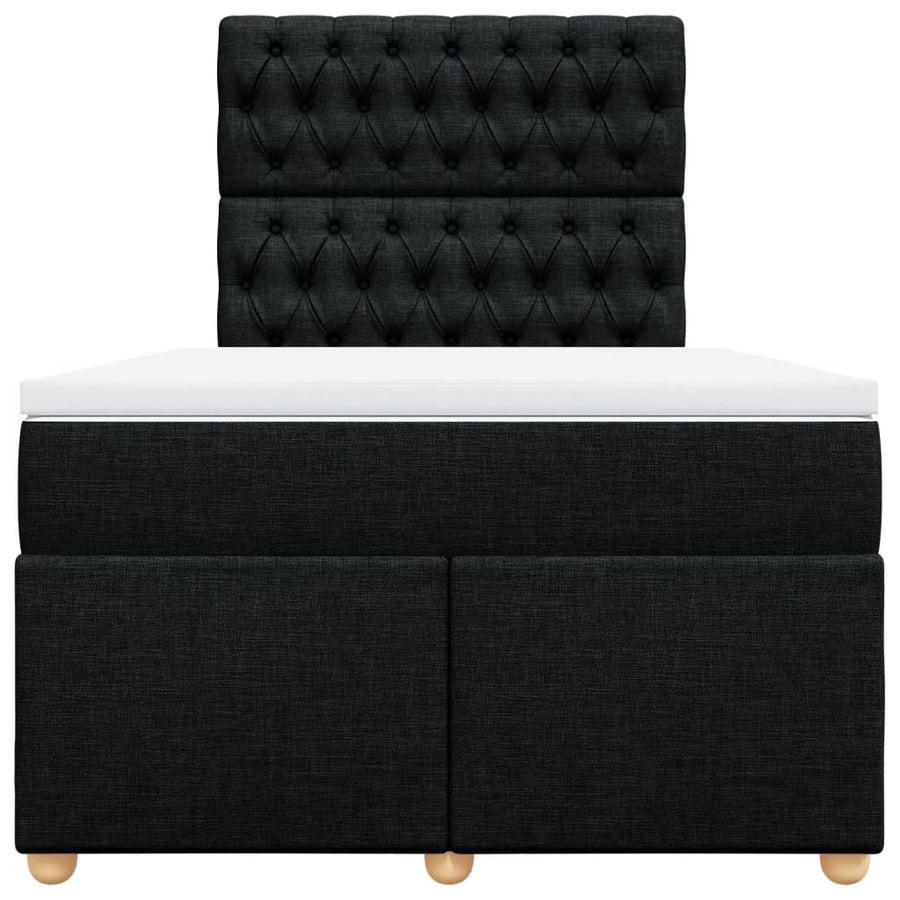 Boxspring met matras stof zwart 120x200 cm