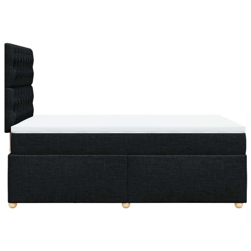 Boxspring met matras stof zwart 120x200 cm