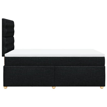 Boxspring met matras stof zwart 120x200 cm