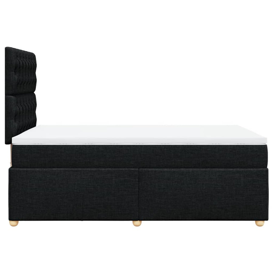 Boxspring met matras stof zwart 120x200 cm