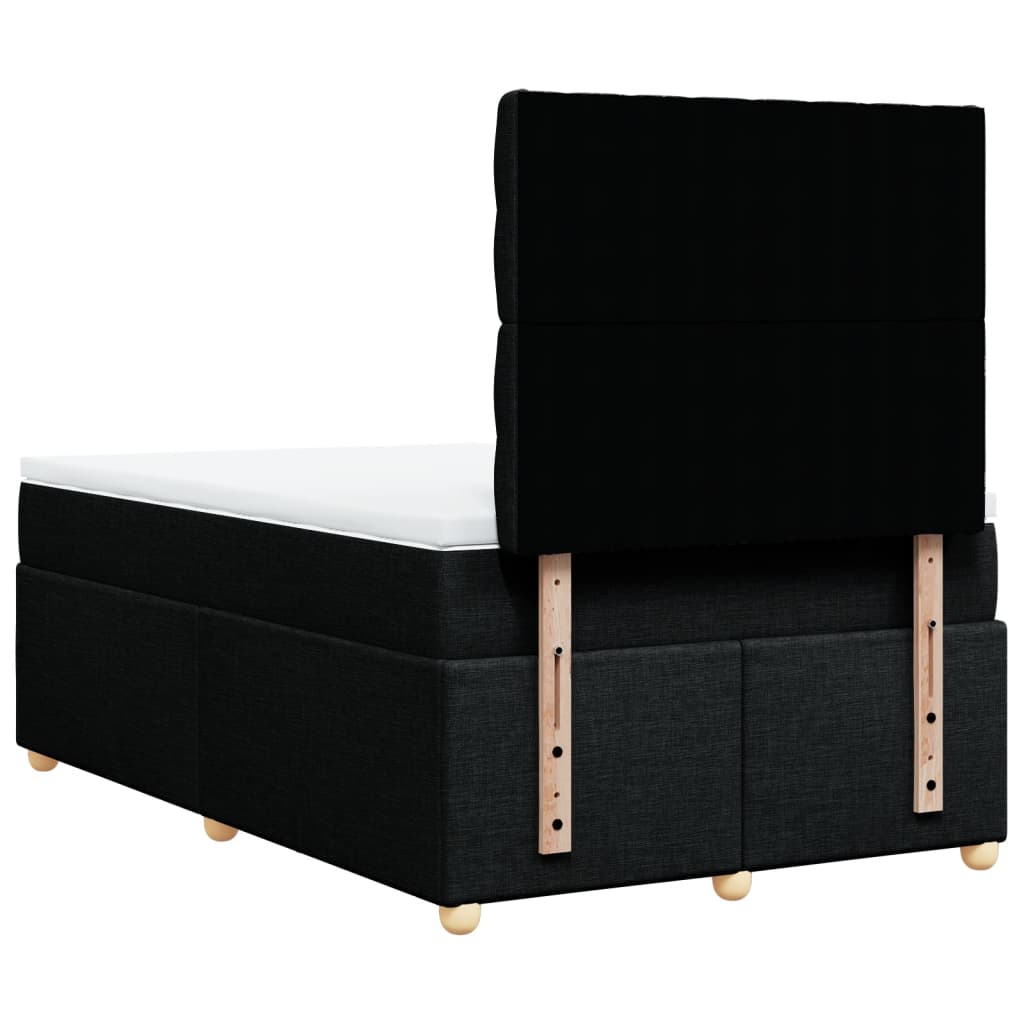 Boxspring met matras stof zwart 120x200 cm