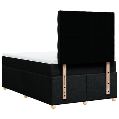 Boxspring met matras stof zwart 120x200 cm