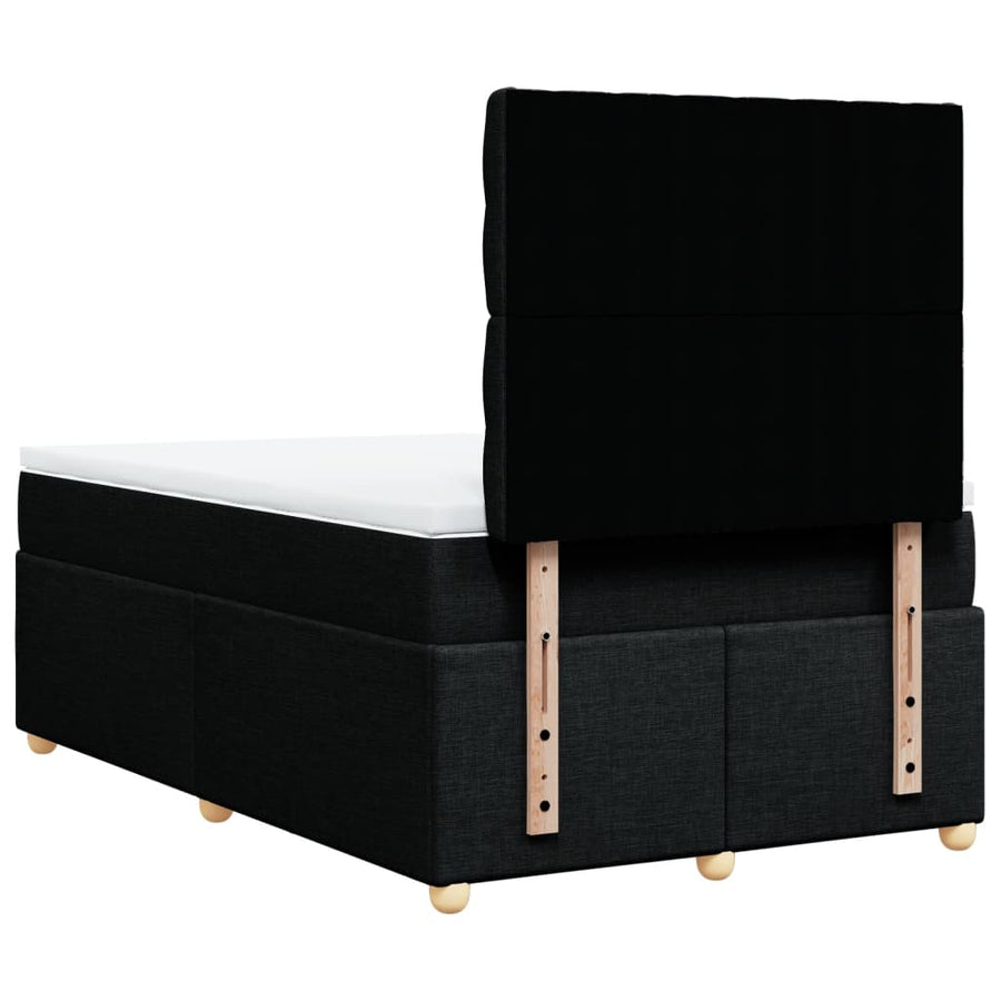 Boxspring met matras stof zwart 120x200 cm