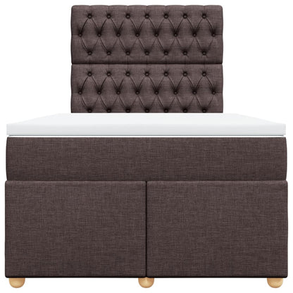 Boxspring met matras stof donkerbruin 120x200 cm