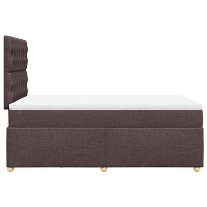 Boxspring met matras stof donkerbruin 120x200 cm