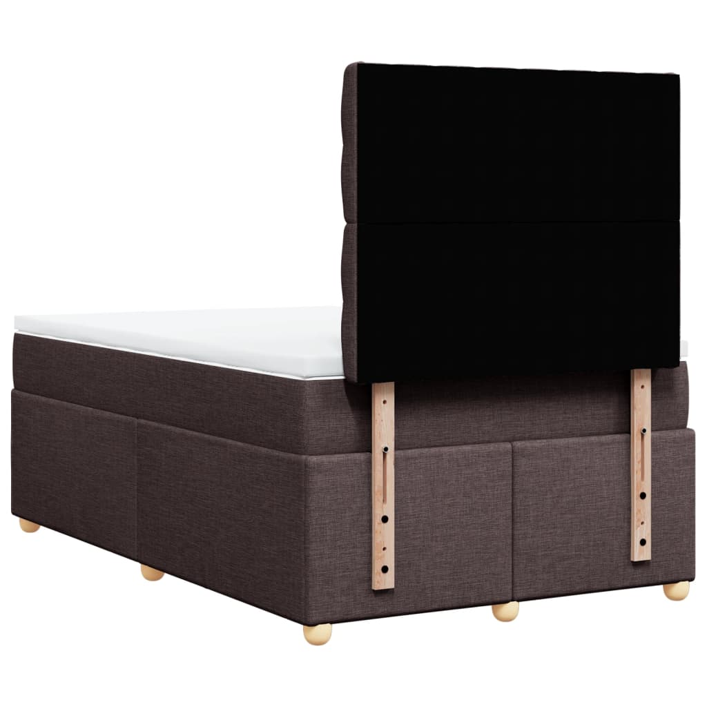 Boxspring met matras stof donkerbruin 120x200 cm