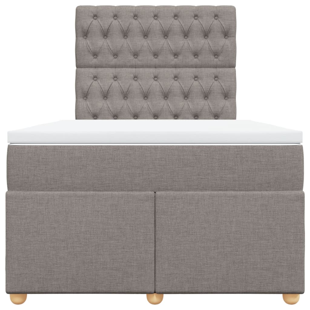 Boxspring met matras stof taupe 120x200 cm
