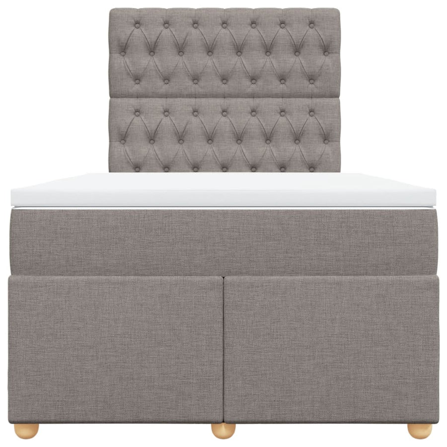 Boxspring met matras stof taupe 120x200 cm