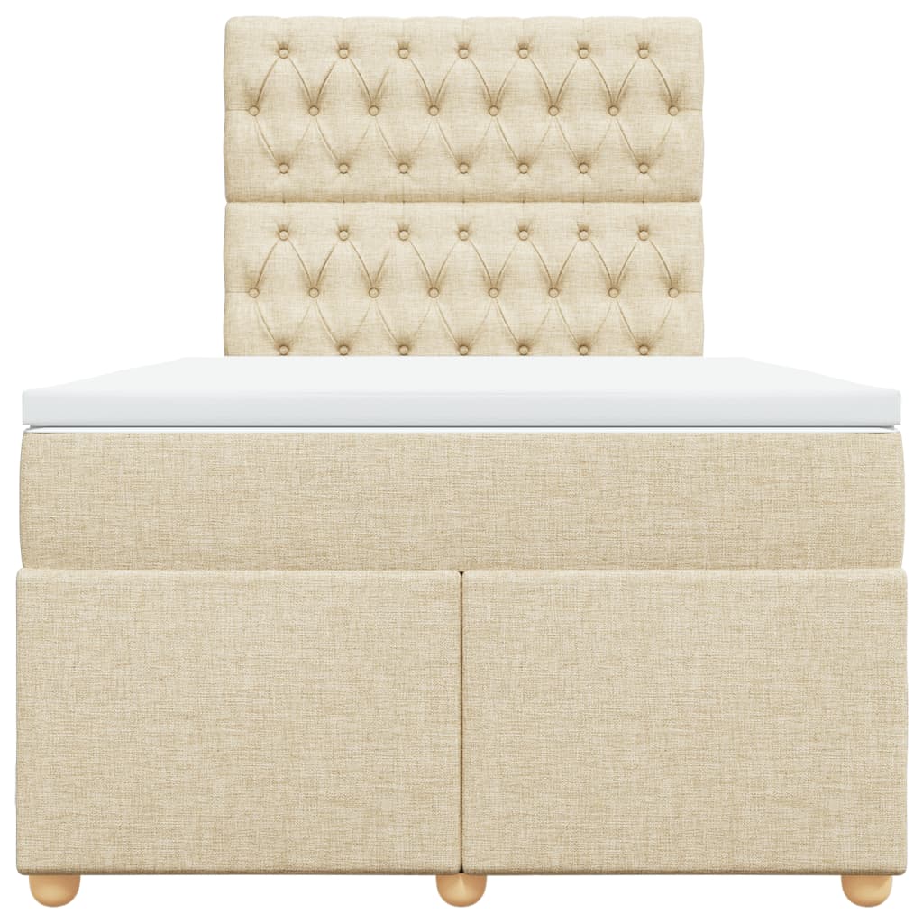Boxspring met matras stof crèmekleurig 120x200 cm