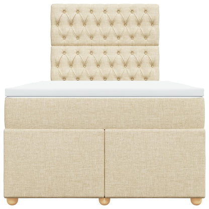 Boxspring met matras stof crèmekleurig 120x200 cm