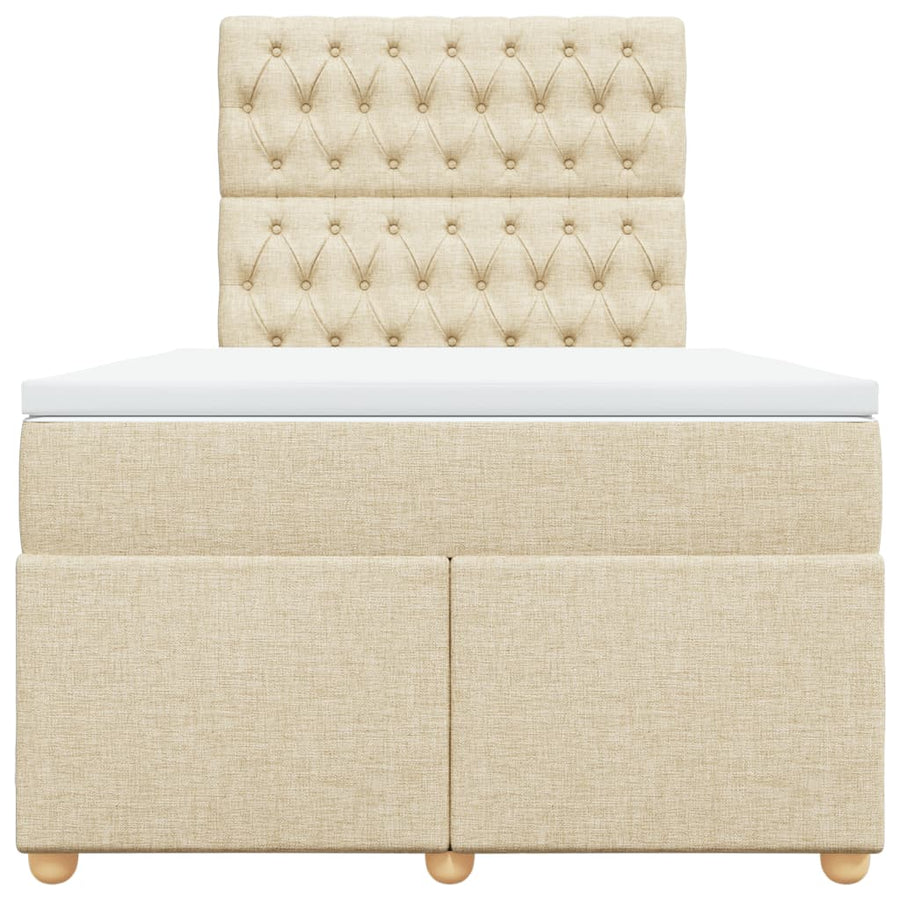 Boxspring met matras stof crèmekleurig 120x200 cm