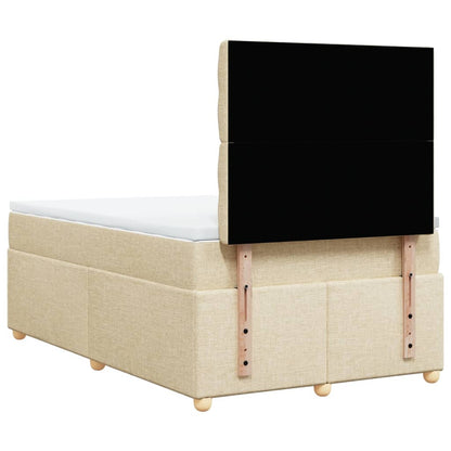 Boxspring met matras stof crèmekleurig 120x200 cm