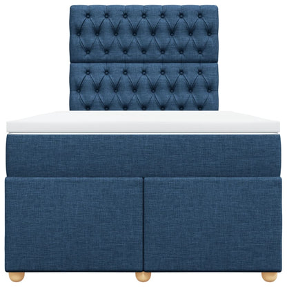 Boxspring met matras stof blauw 120x200 cm