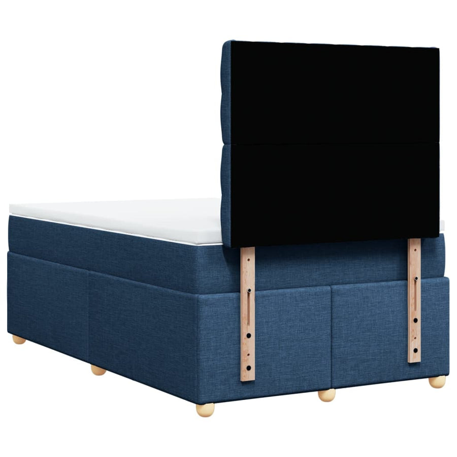 Boxspring met matras stof blauw 120x200 cm