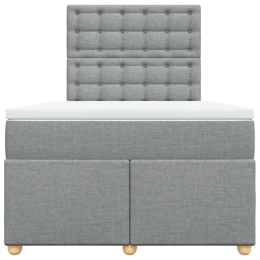 Boxspring met matras stof lichtgrijs 120x200 cm
