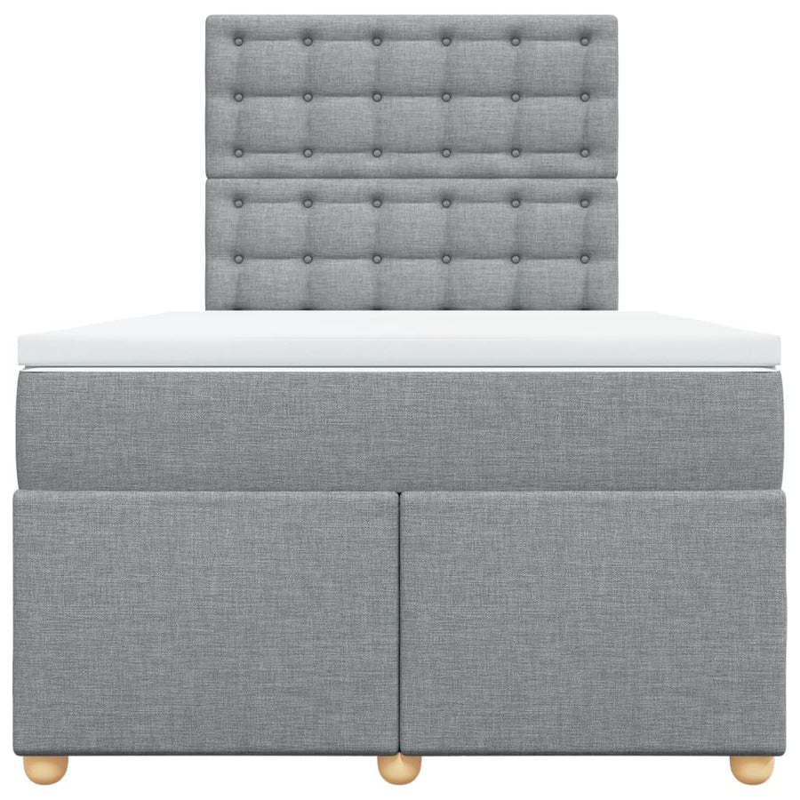 Boxspring met matras stof lichtgrijs 120x200 cm