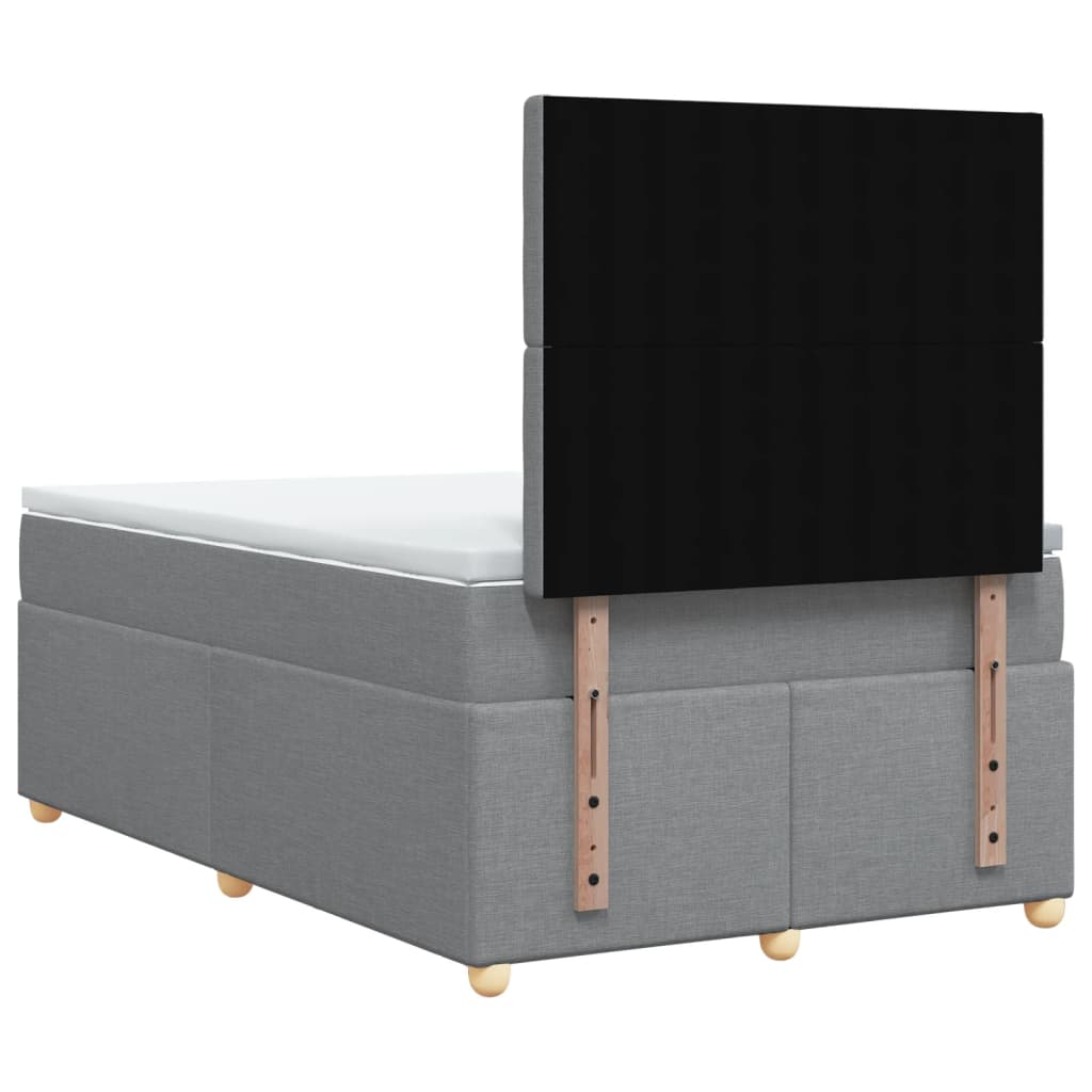 Boxspring met matras stof lichtgrijs 120x200 cm