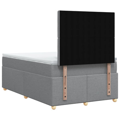 Boxspring met matras stof lichtgrijs 120x200 cm