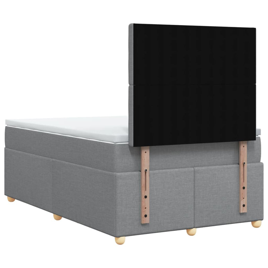 Boxspring met matras stof lichtgrijs 120x200 cm