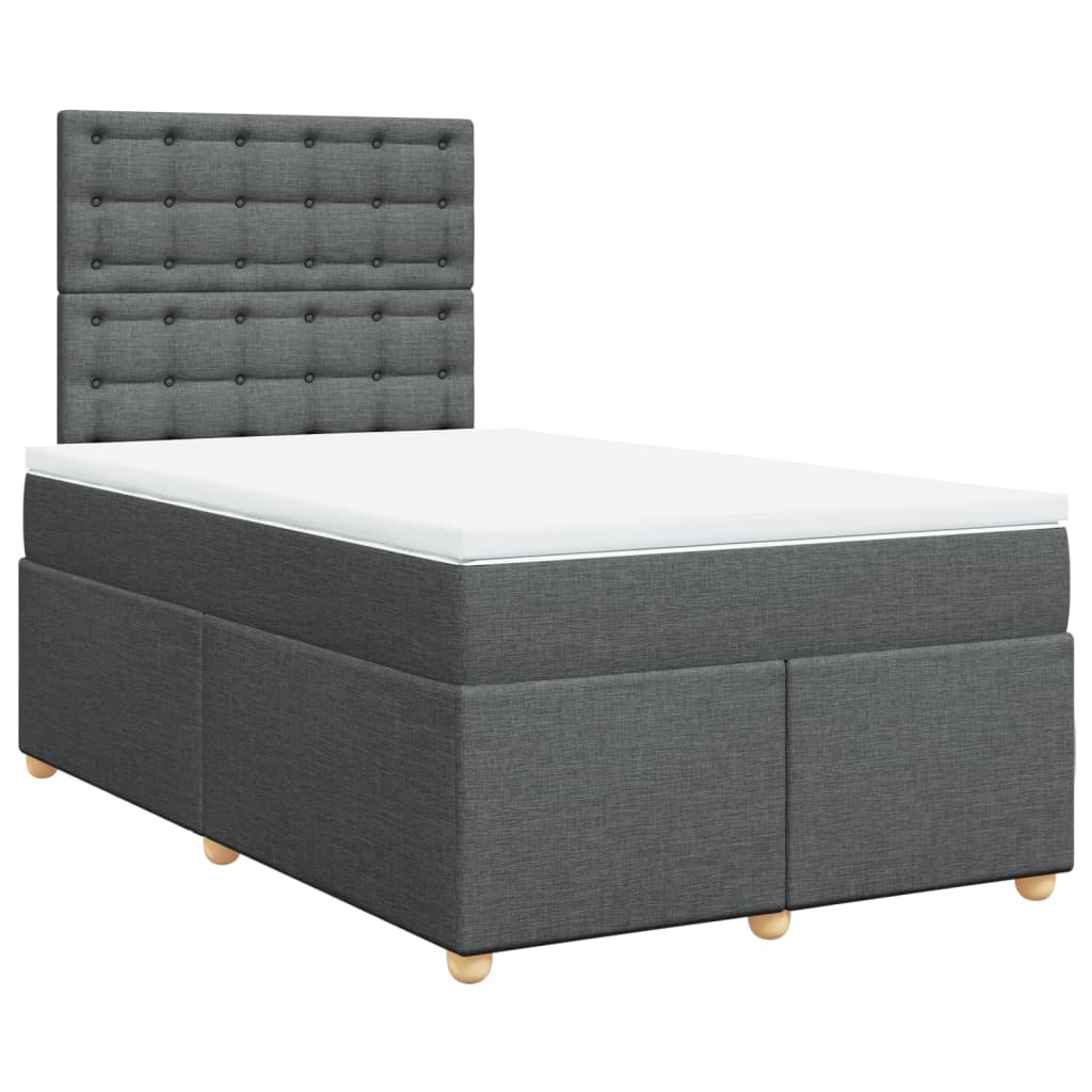 Boxspring met matras stof donkergrijs 120x200 cm