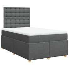 Boxspring met matras stof donkergrijs 120x200 cm