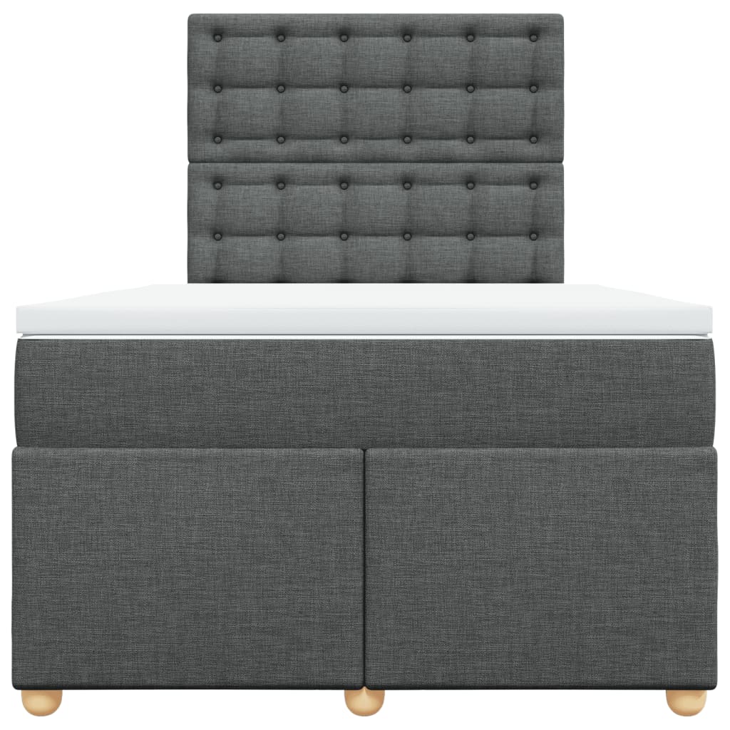 Boxspring met matras stof donkergrijs 120x200 cm
