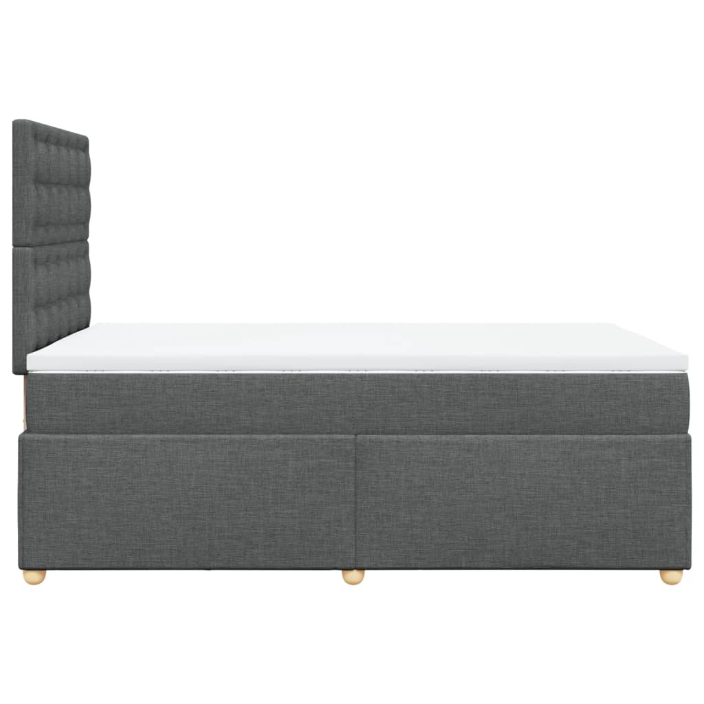 Boxspring met matras stof donkergrijs 120x200 cm