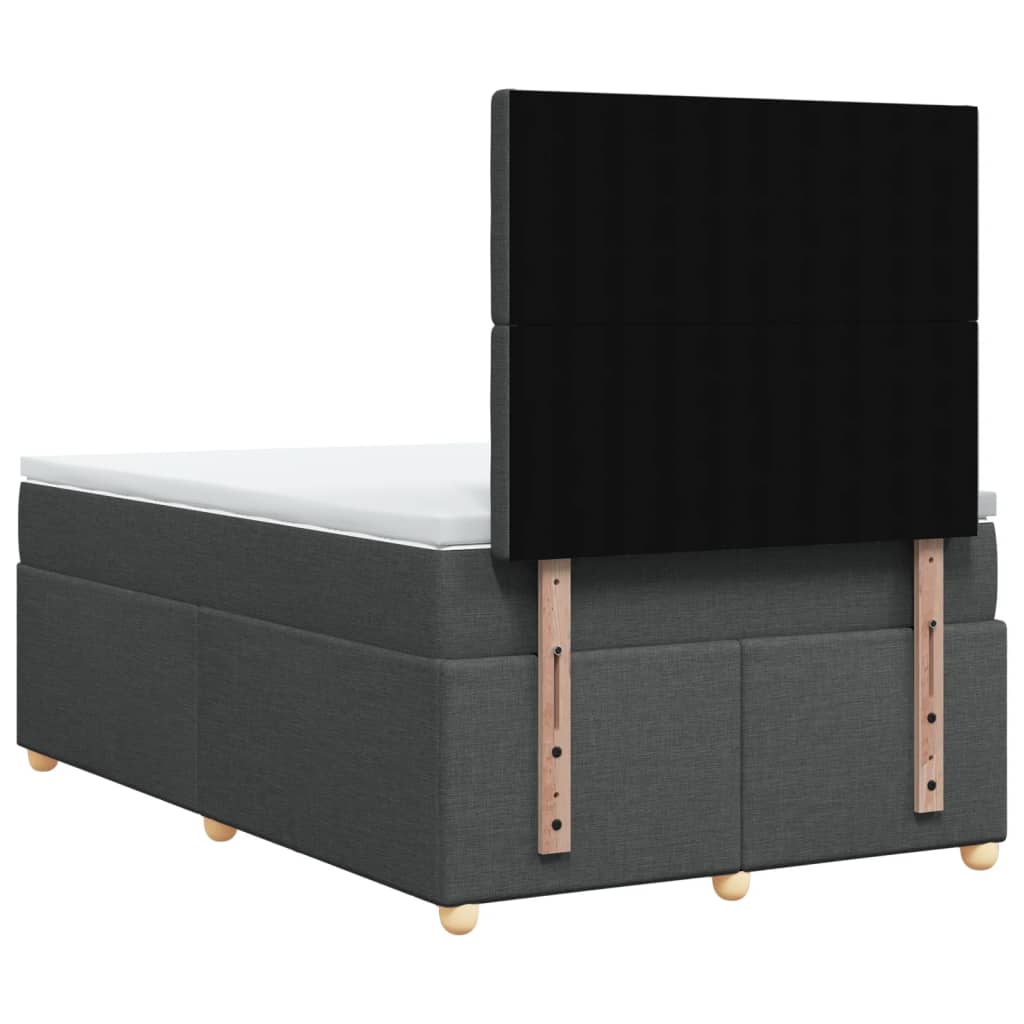 Boxspring met matras stof donkergrijs 120x200 cm