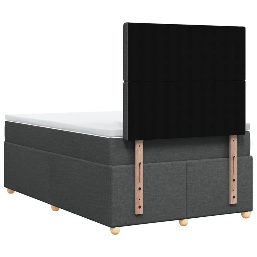 Boxspring met matras stof donkergrijs 120x200 cm