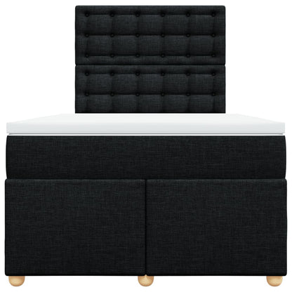 Boxspring met matras stof zwart 120x200 cm