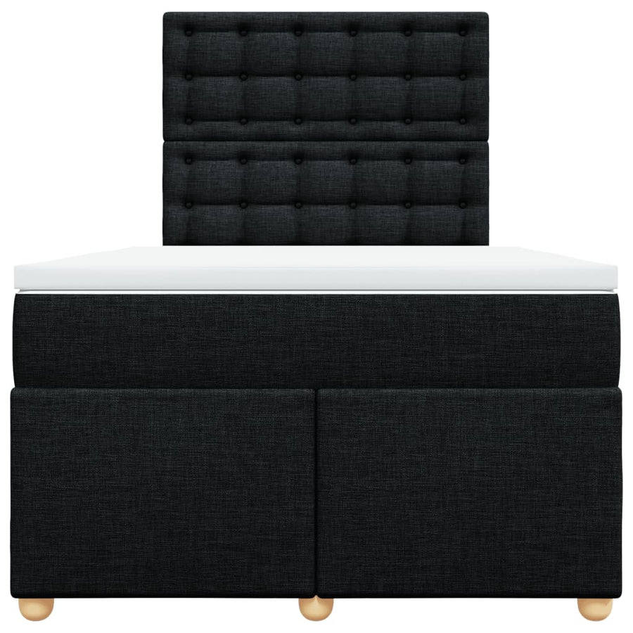 Boxspring met matras stof zwart 120x200 cm