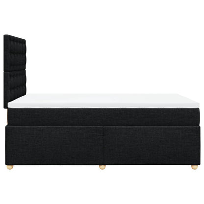 Boxspring met matras stof zwart 120x200 cm