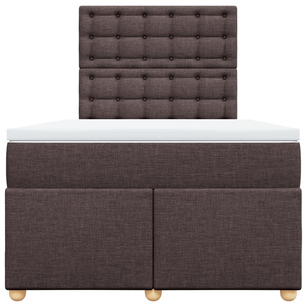 Boxspring met matras stof donkerbruin 120x200 cm