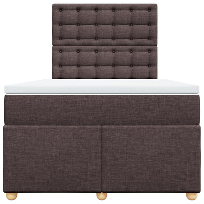 Boxspring met matras stof donkerbruin 120x200 cm