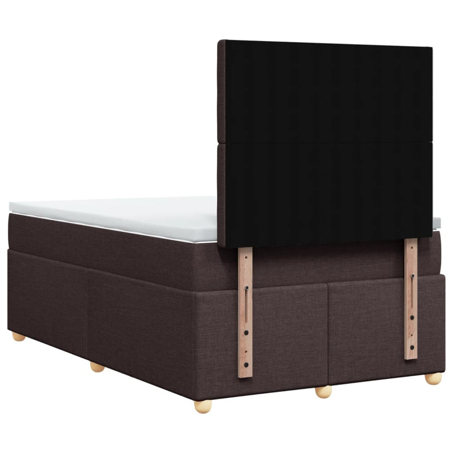Boxspring met matras stof donkerbruin 120x200 cm