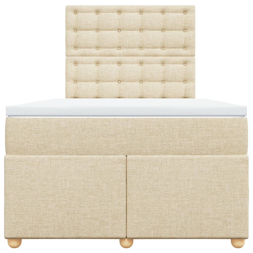 Boxspring met matras stof crèmekleurig 120x200 cm